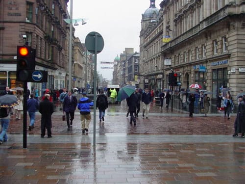 Lluvia en Glasgow