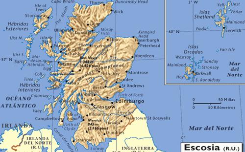 Mapa de Escocia